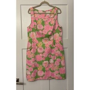 Lilly Pulitzer The Lilly Shift Dress Multi Seaside Garden Size 14 Sleeveless